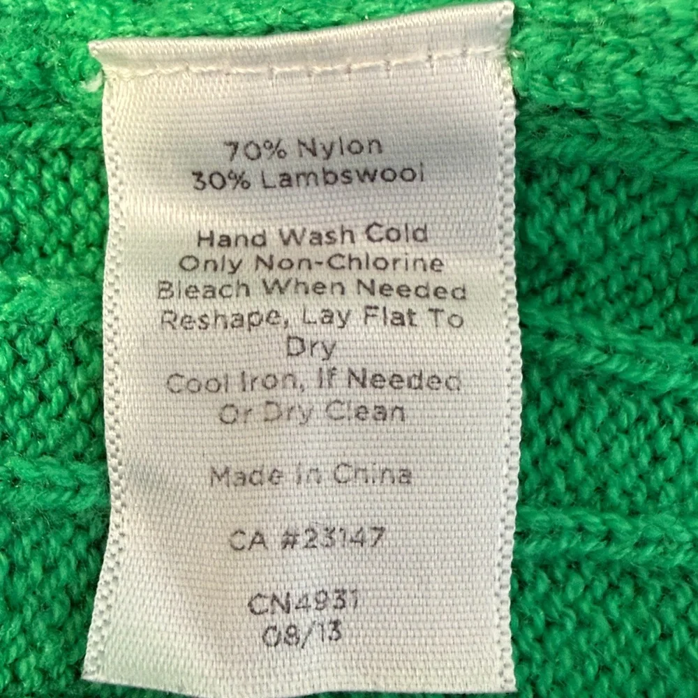 Talbots Green Cable Knit Sweater SZ Small. - Picture 4 of 13